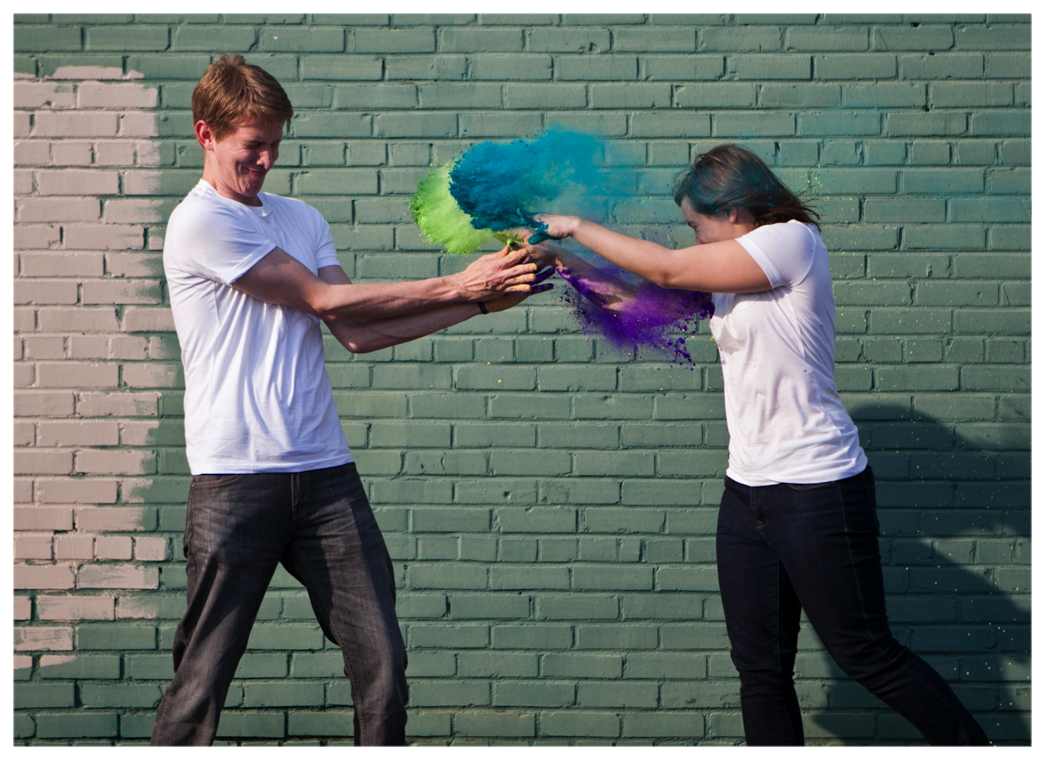 holi festival color powder engagement