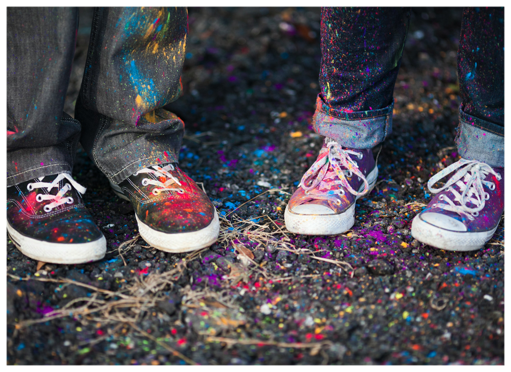 holi festival color powder engagement