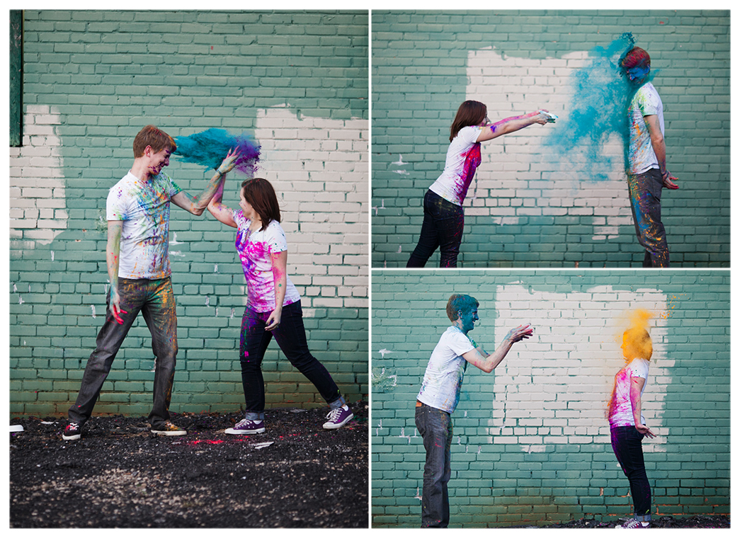 holi festival color powder engagement