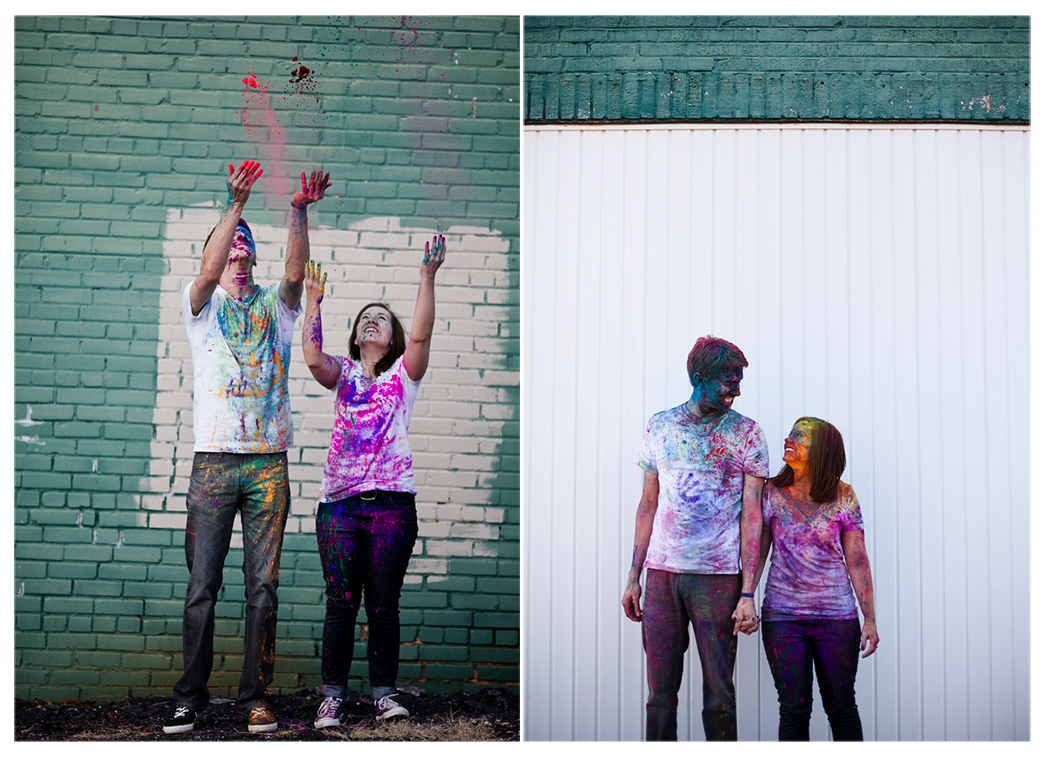 holi festival color powder engagement