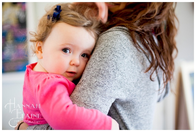 east nashville little girl hugs her mommy