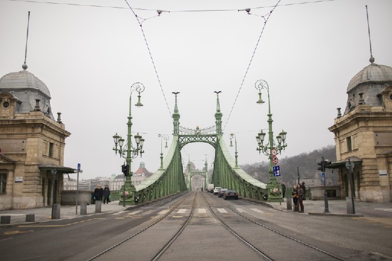 budapest liberty bridge middle of the road