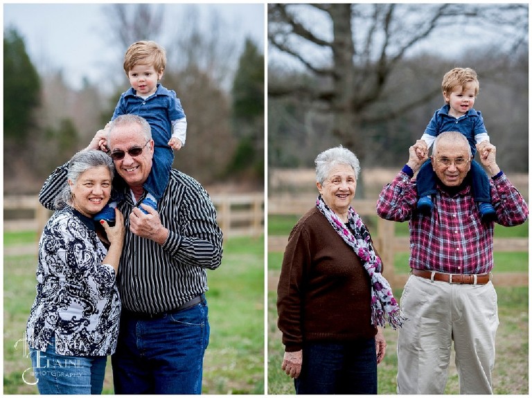 two generations of grandparents with grandson