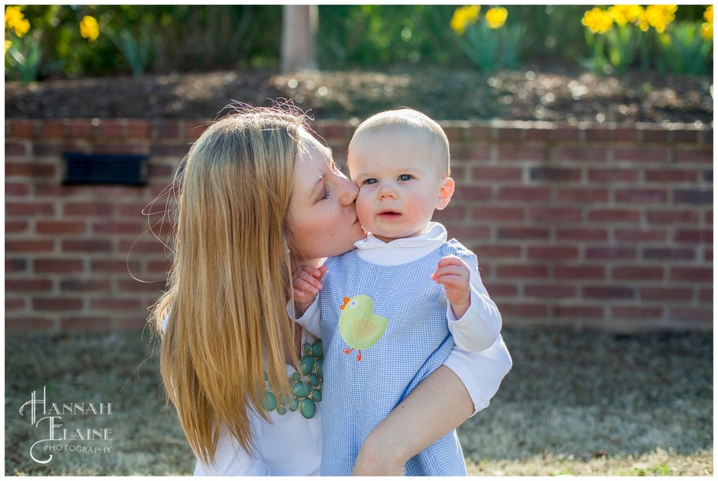 henry gets a kiss from mom