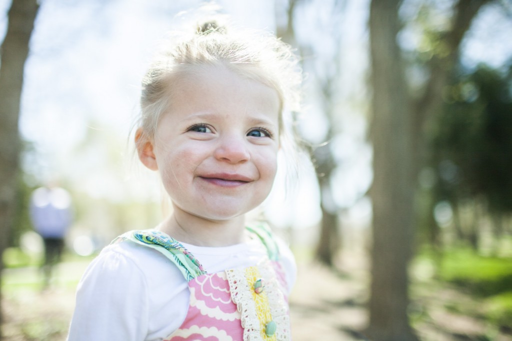 addie mae smiles at the camera