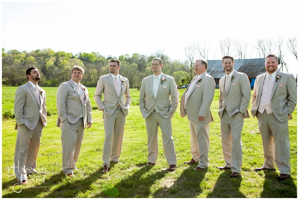 the boys posing GQ style in tan suits