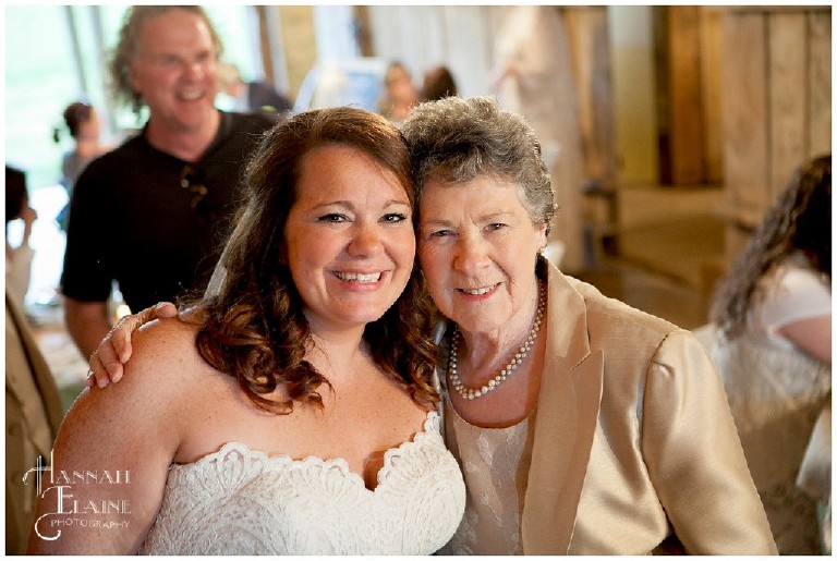 grandma and grand daughter at her wedding