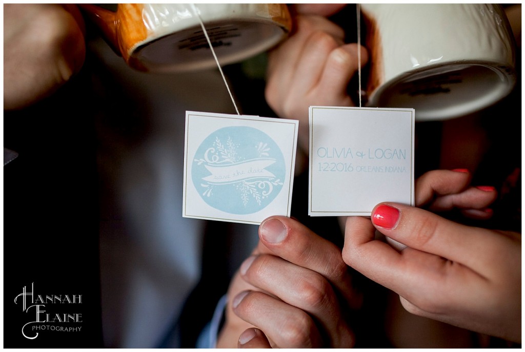 olivia and logan save the date tea tags