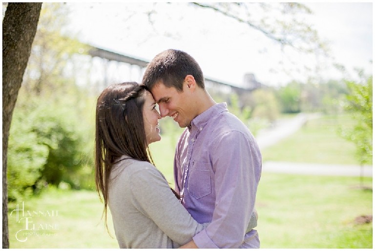 spring engagement photos in shelby park tennessee