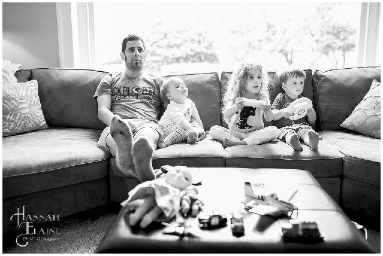 family time playing nintendo wii