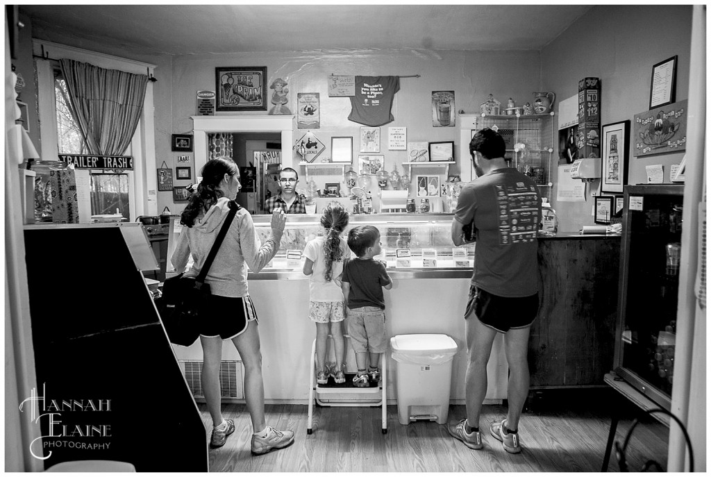 ordering ice cream at pied piper creamery