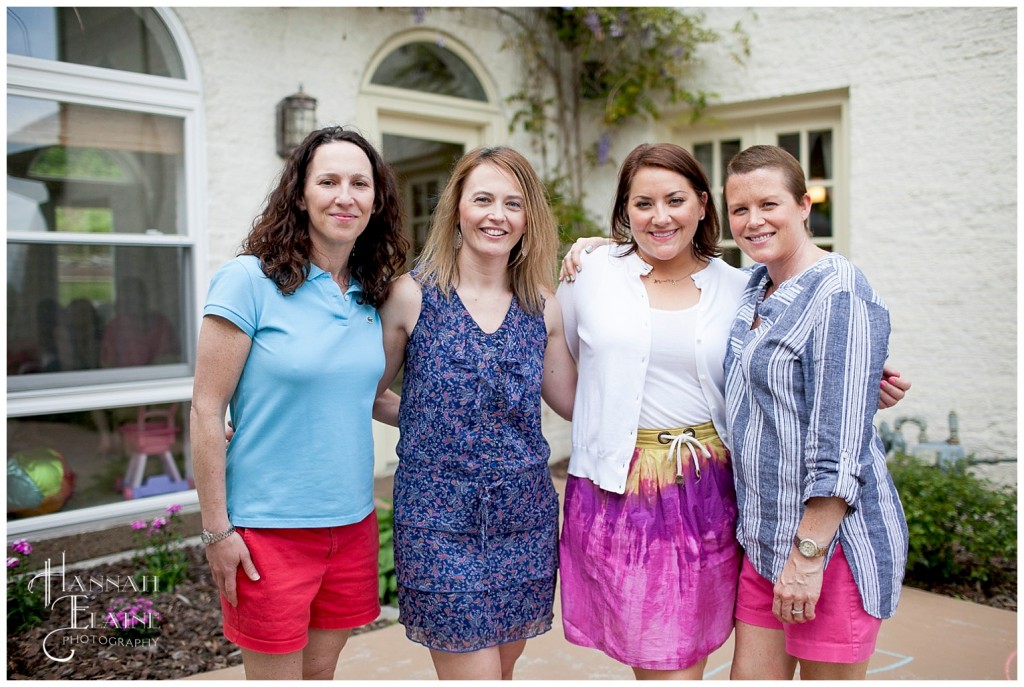 four women stand together for a best friend photo