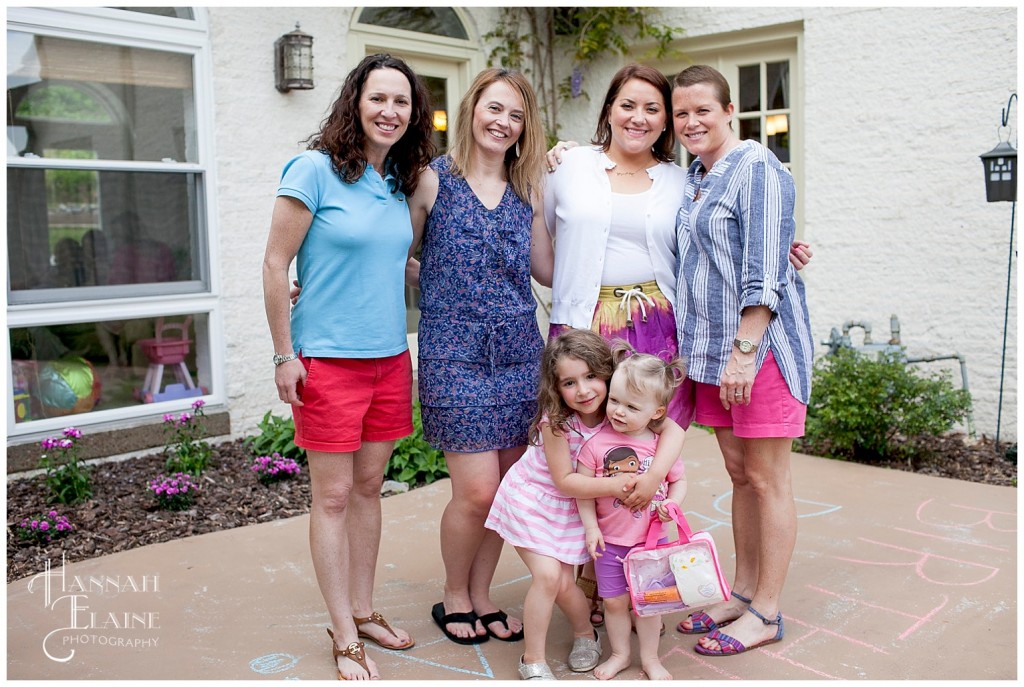 daughters join the grownups for a girl photo