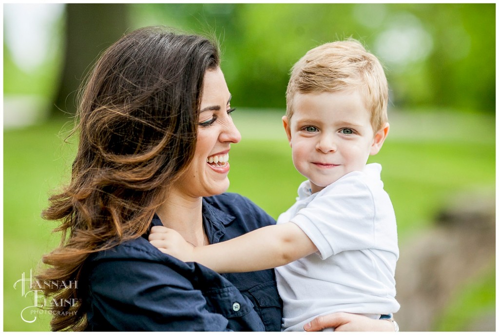 james plays shy as mom tries to get him to smile