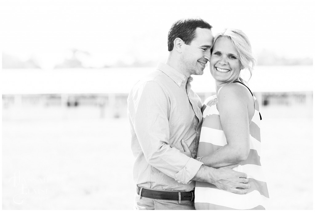 black and white image of a couple in the summer