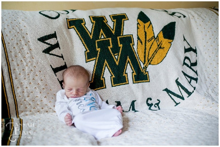 william and mary blanket is newborn's backdrop