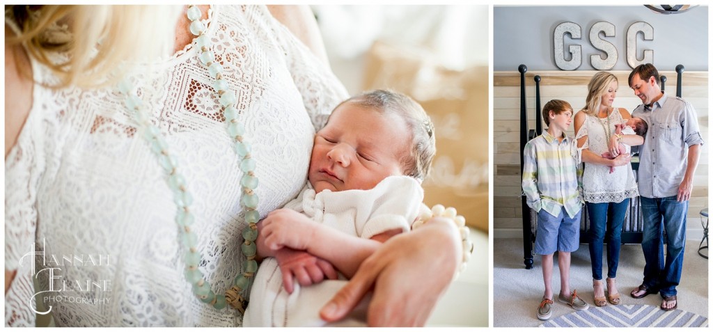 beach vibe newborn portraits in a gorgeous nursery