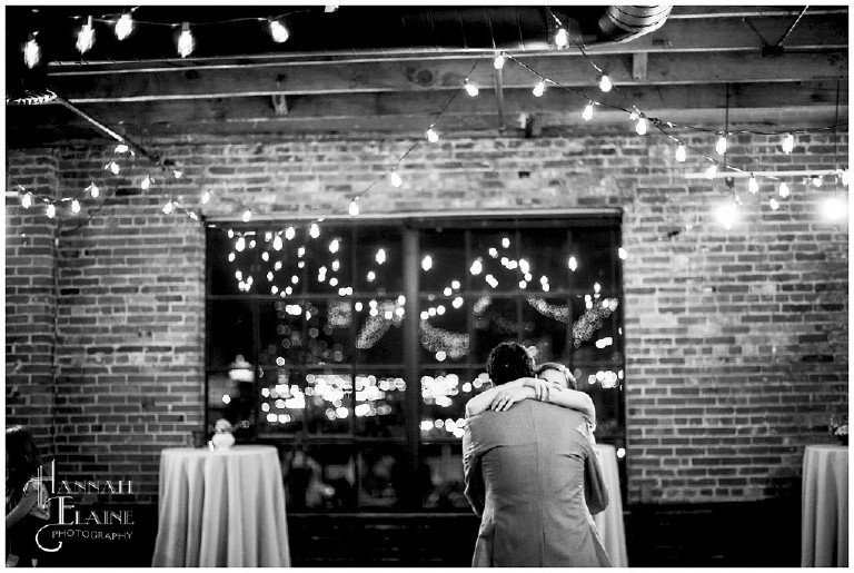 black and white image of a couple's first dance
