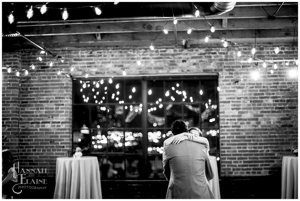 black and white image of a couple's first dance