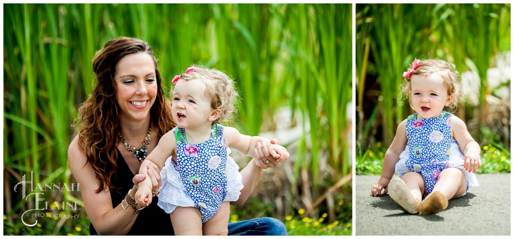 mom and daughter in the tall reeds