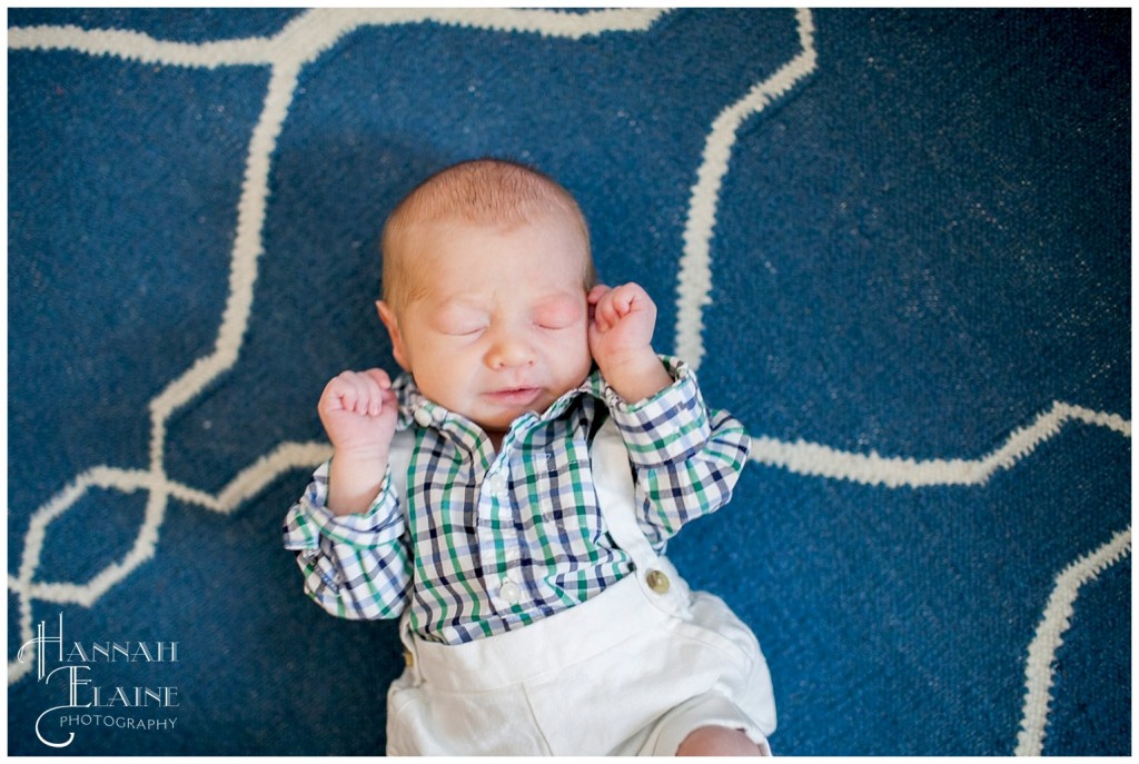 baby boy on the blue rug