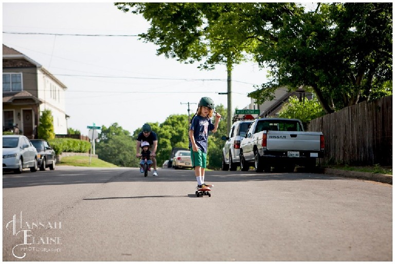 jonathan rides his skateboard down the street