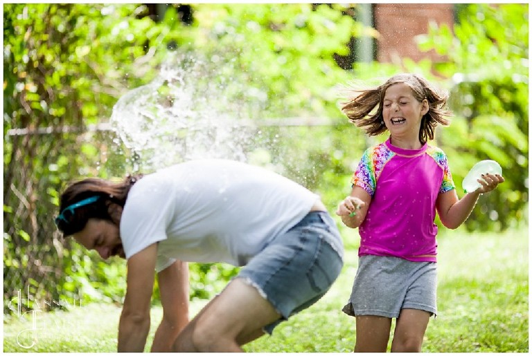 daughter nails dad with water balloon