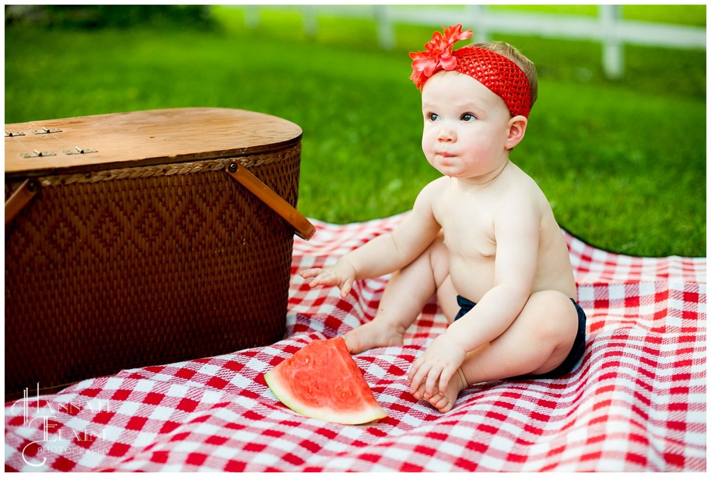 baby girl tries watermelon for the first time