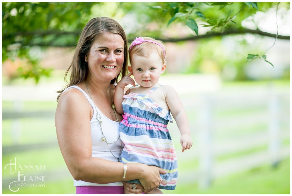 emma and her mommy checking out the park