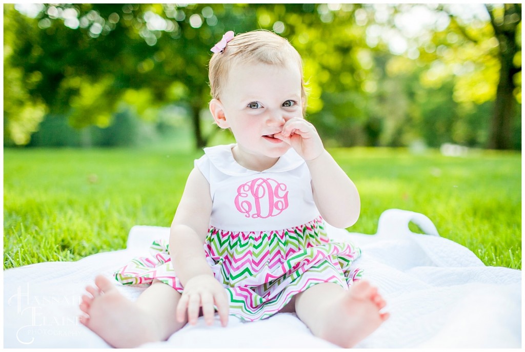 chevron striped monogram dress for a little girl