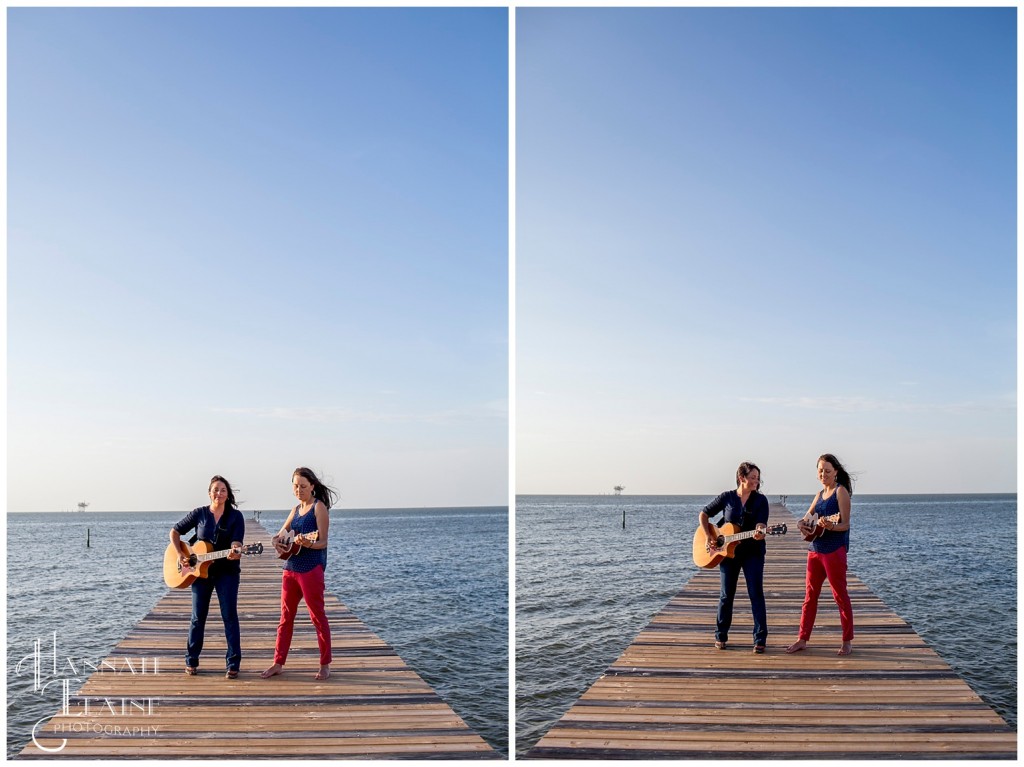 alathea plays on the dock in gulf shores