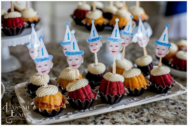 birthday boy photo of head cupcake toppers