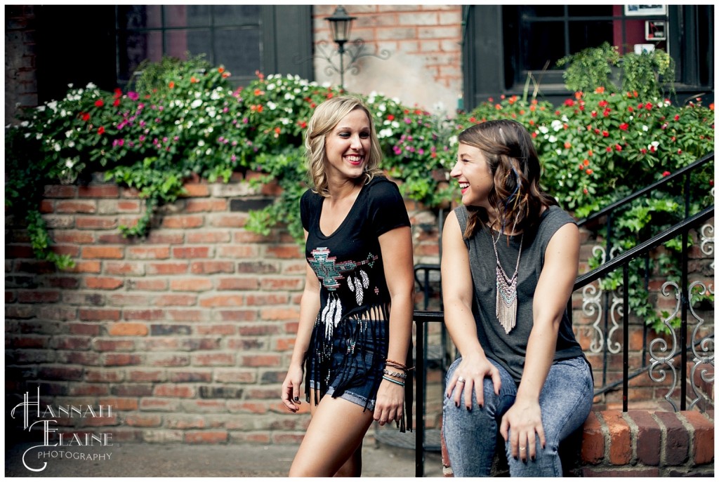 steel blossoms pose for album cover shoot in printer's alley