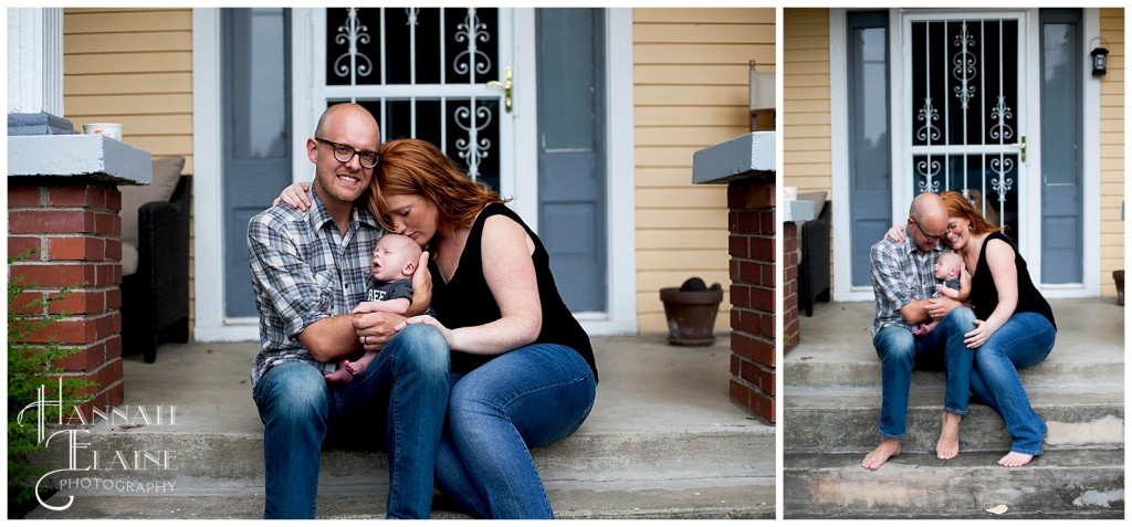 east nashville porch photos with newborn baby