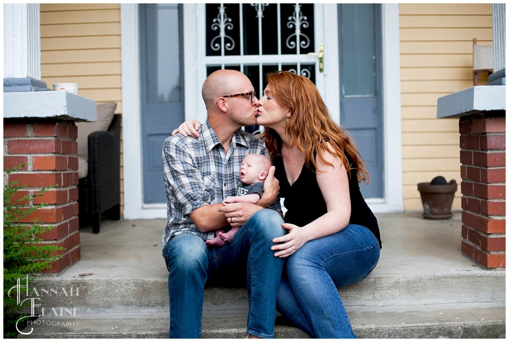 family pictures on the east nashville home porch