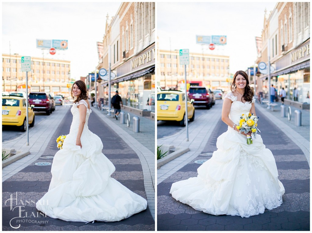 chelsea on the street in fountain square