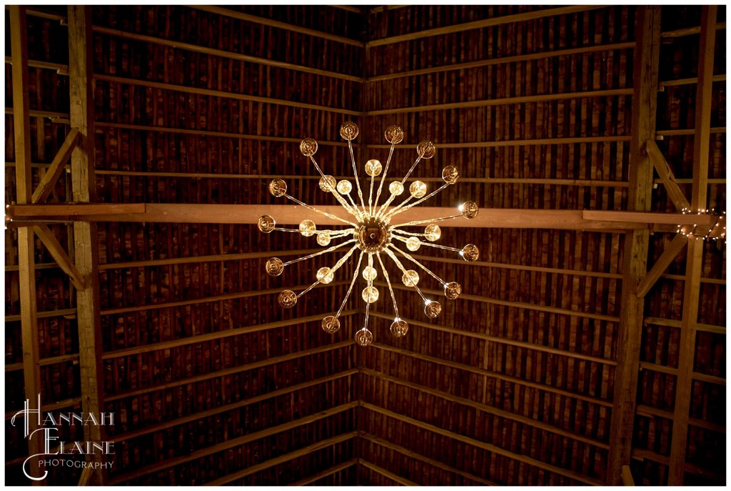 chandelier in the barn