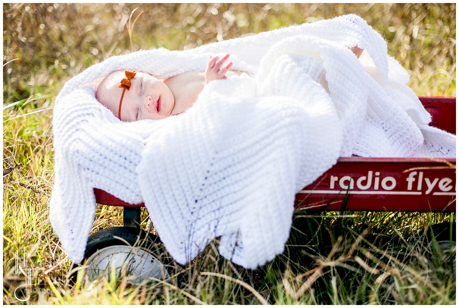 baby in a radio flyer