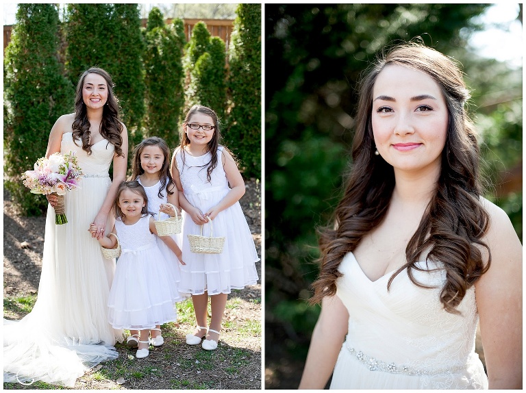bride and the flower girls