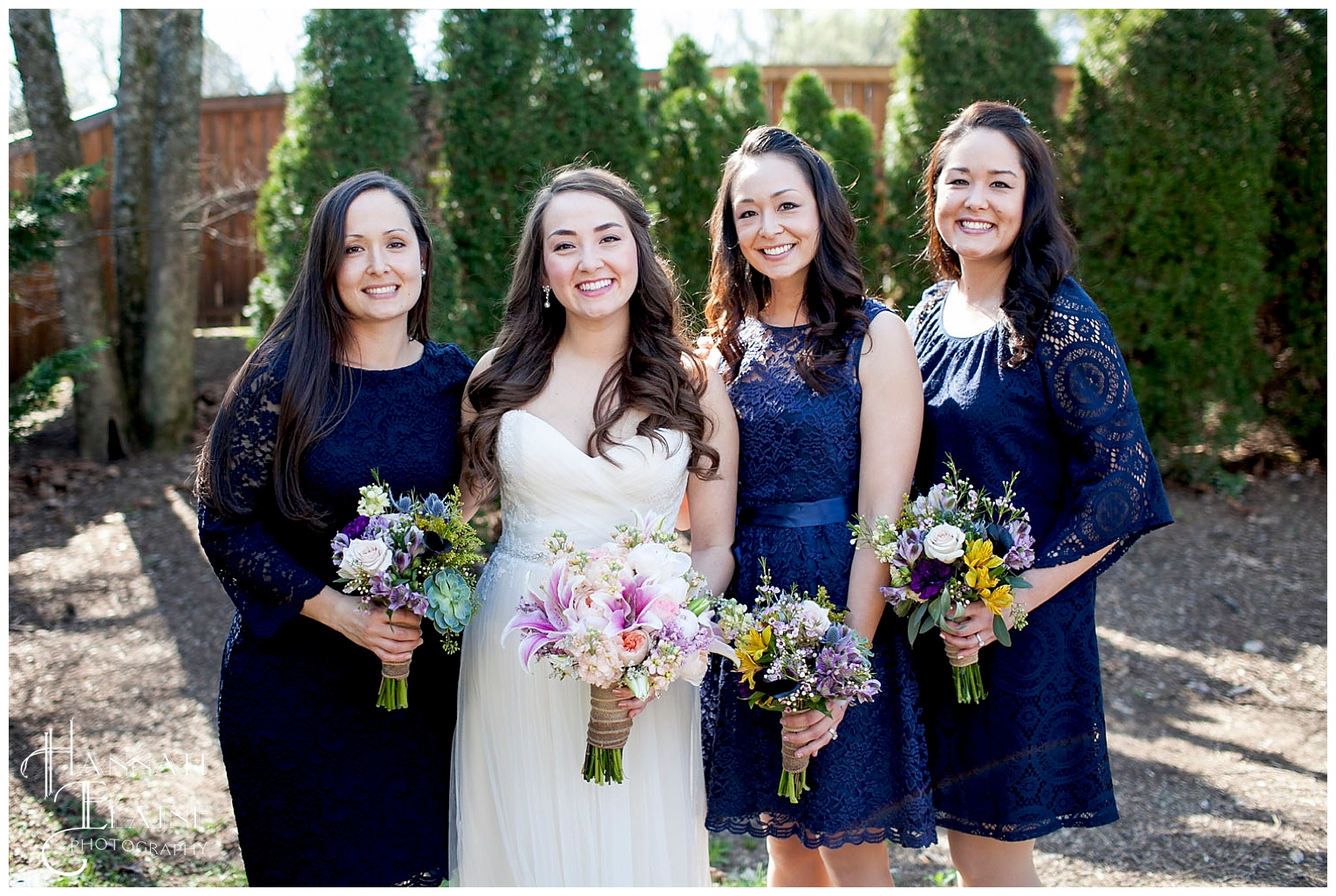 bride and her sisters