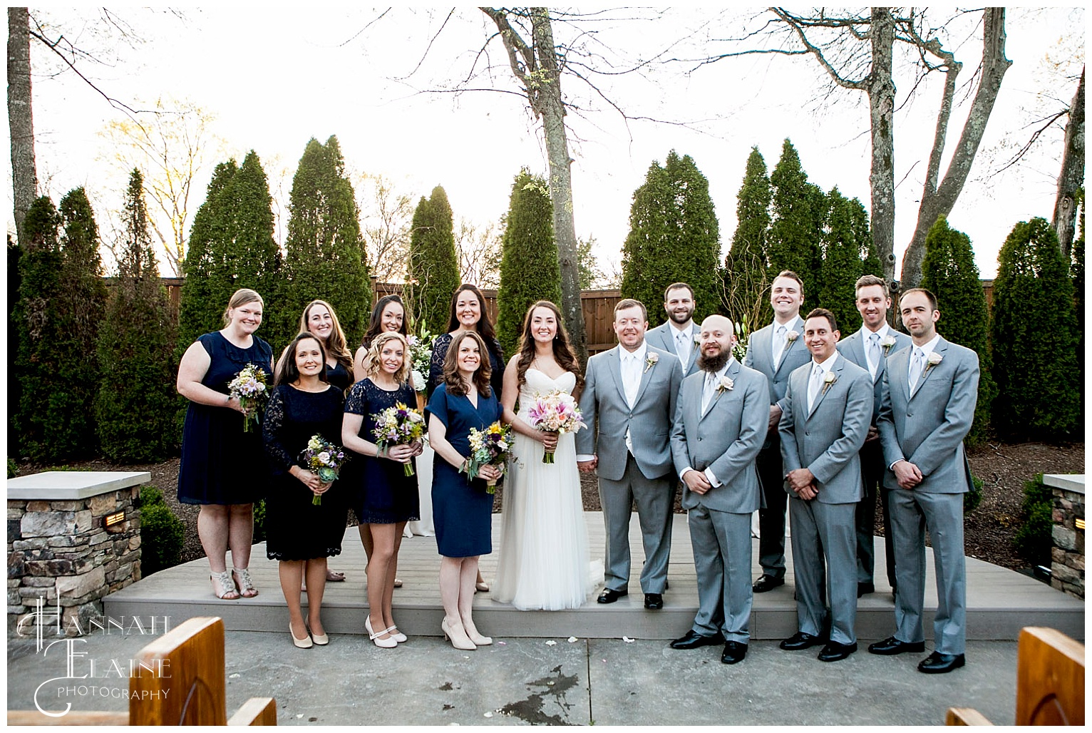 wedding party all dressed up and ready to go