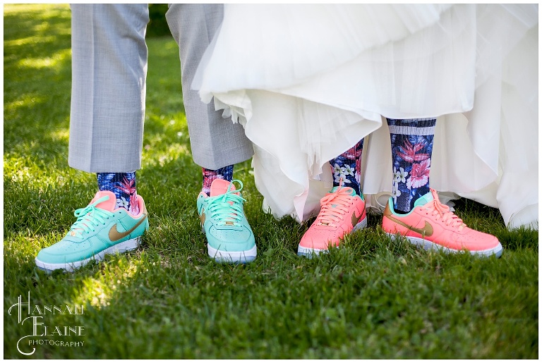 custom bride and groom, his and hers, nike sneakers