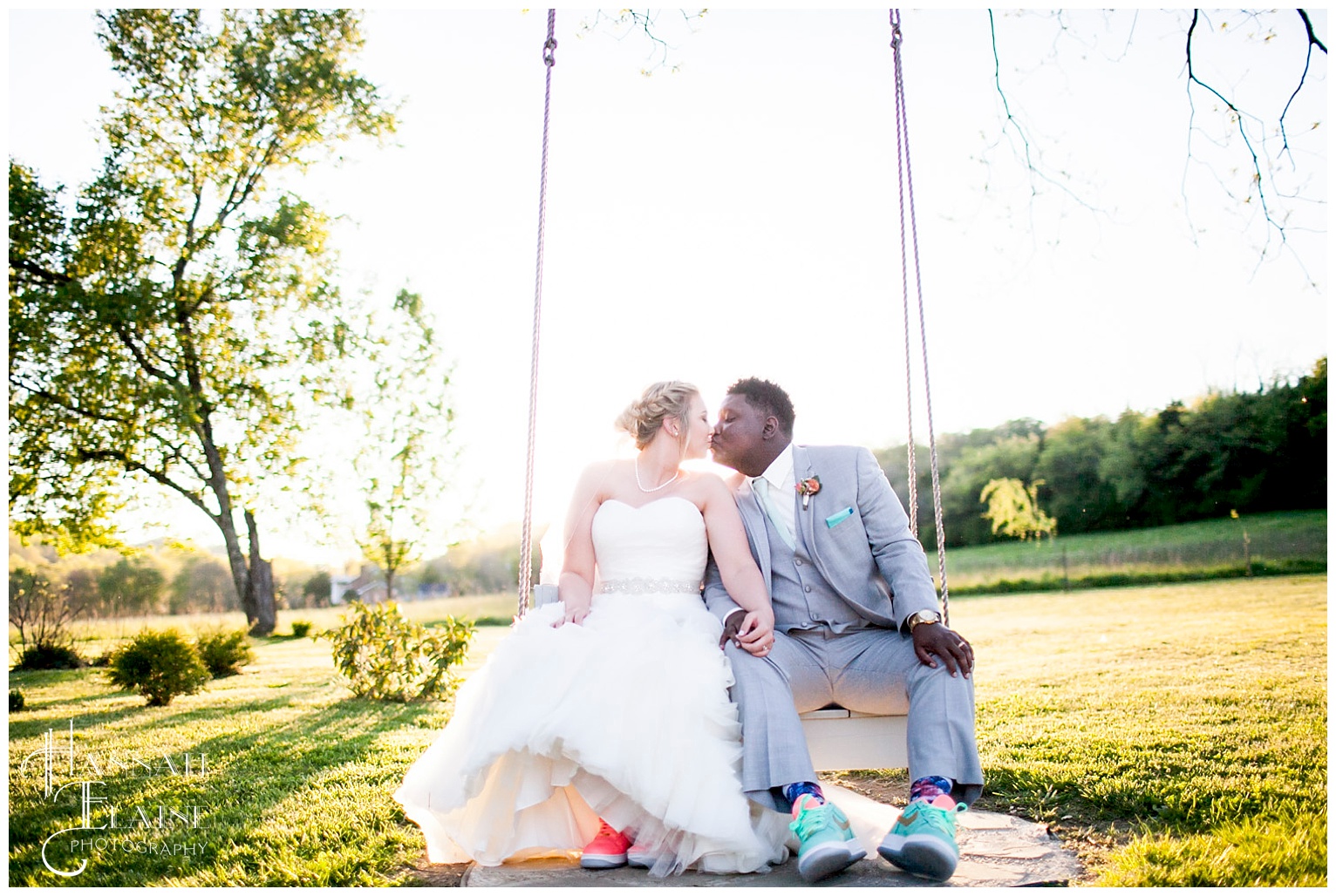 sunset photo on the swing at drakewood 