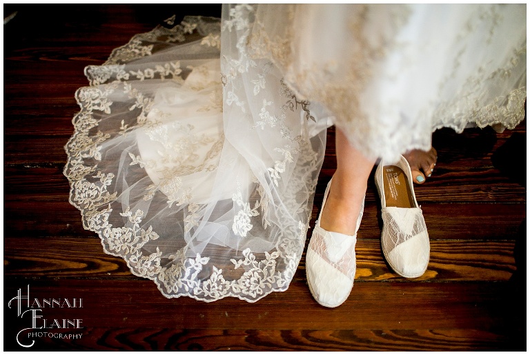 white toms for bride's wedding shoes