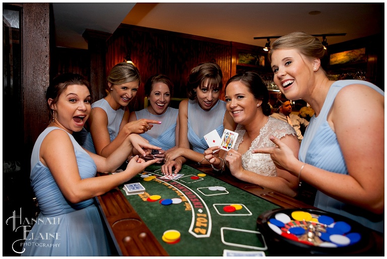 bridesmaids play blackjack at cj's