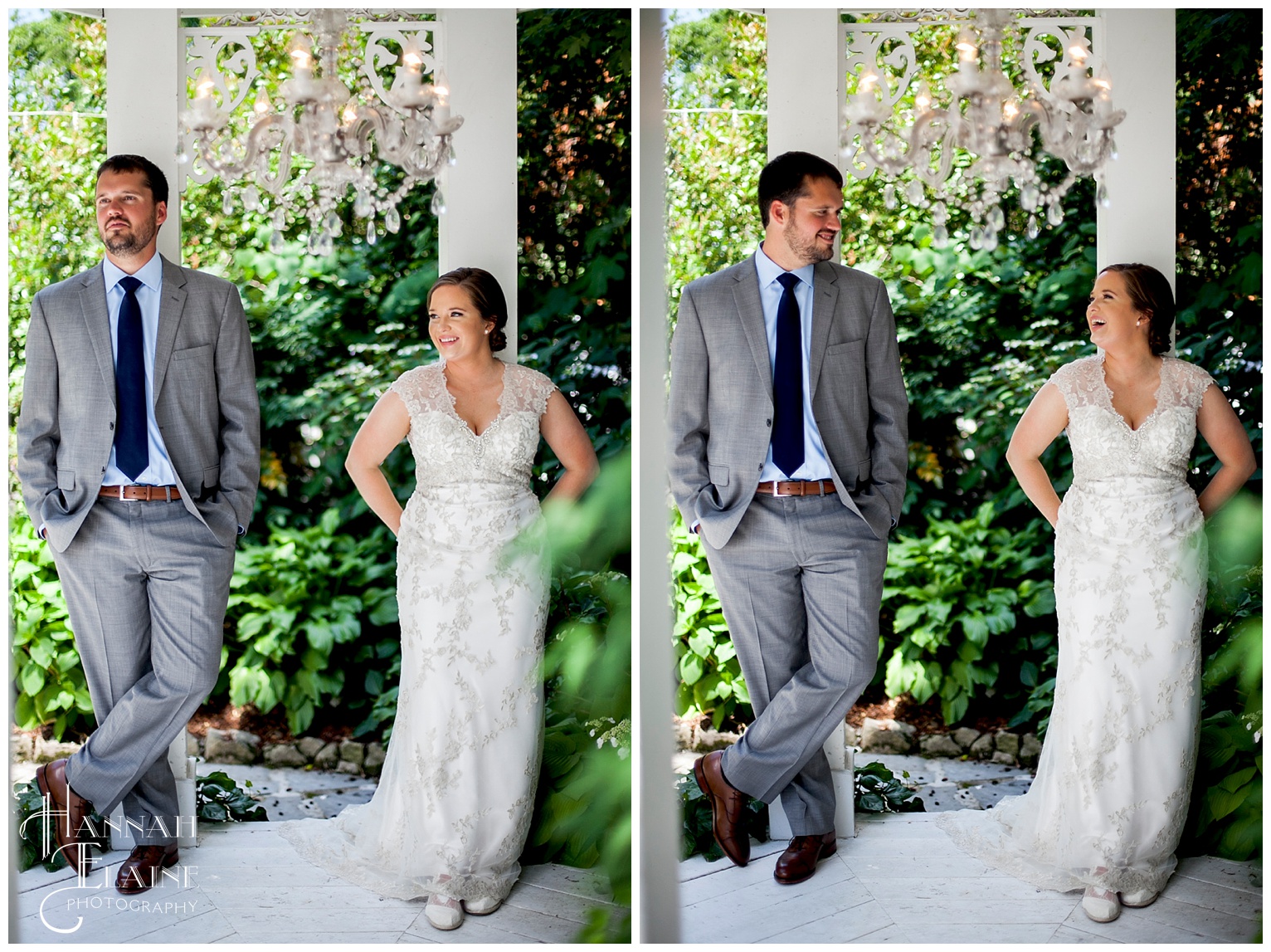 bride and groom in the gazebo for formals