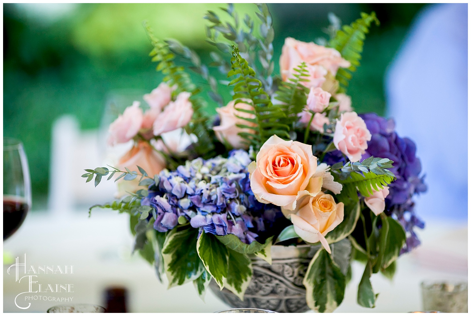 peach and purple flowers