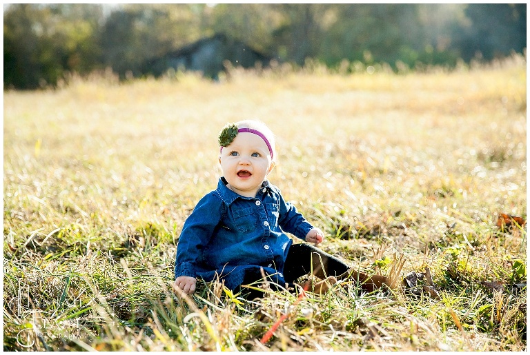 one year old photos in the field at gravel road traditions