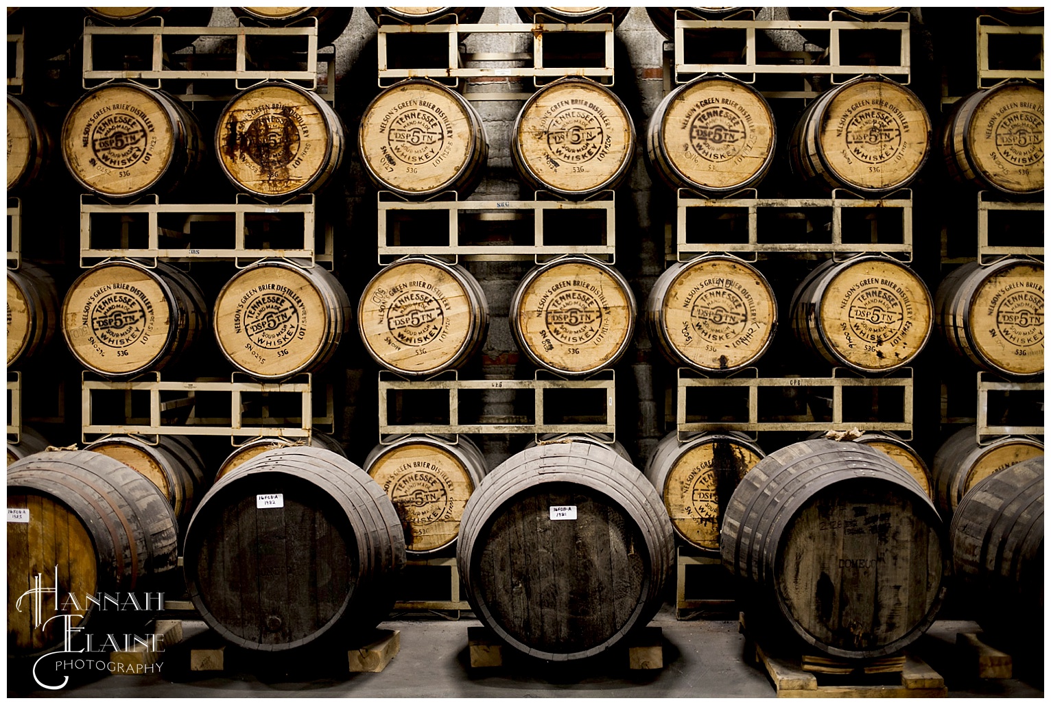 whiskey bourbon barrels at green brier distillery 