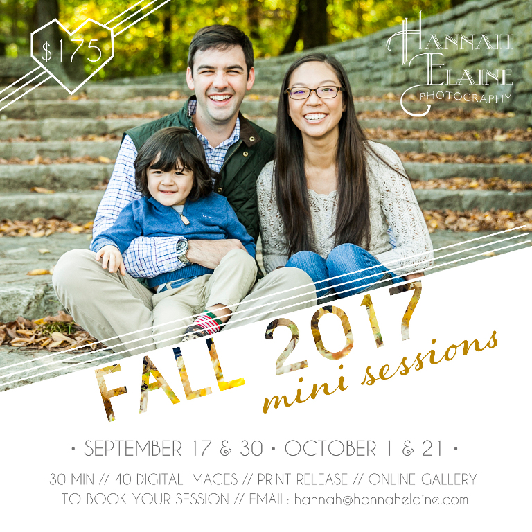 infographic for fall 2017 mini sessions in nashville